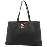 Louis Vuitton LockMe Leather Shoulder Bag Black