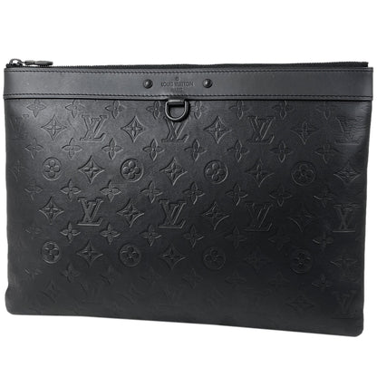 Louis Vuitton Pochette Discovery Monogram Shadow Clutch Bag Black