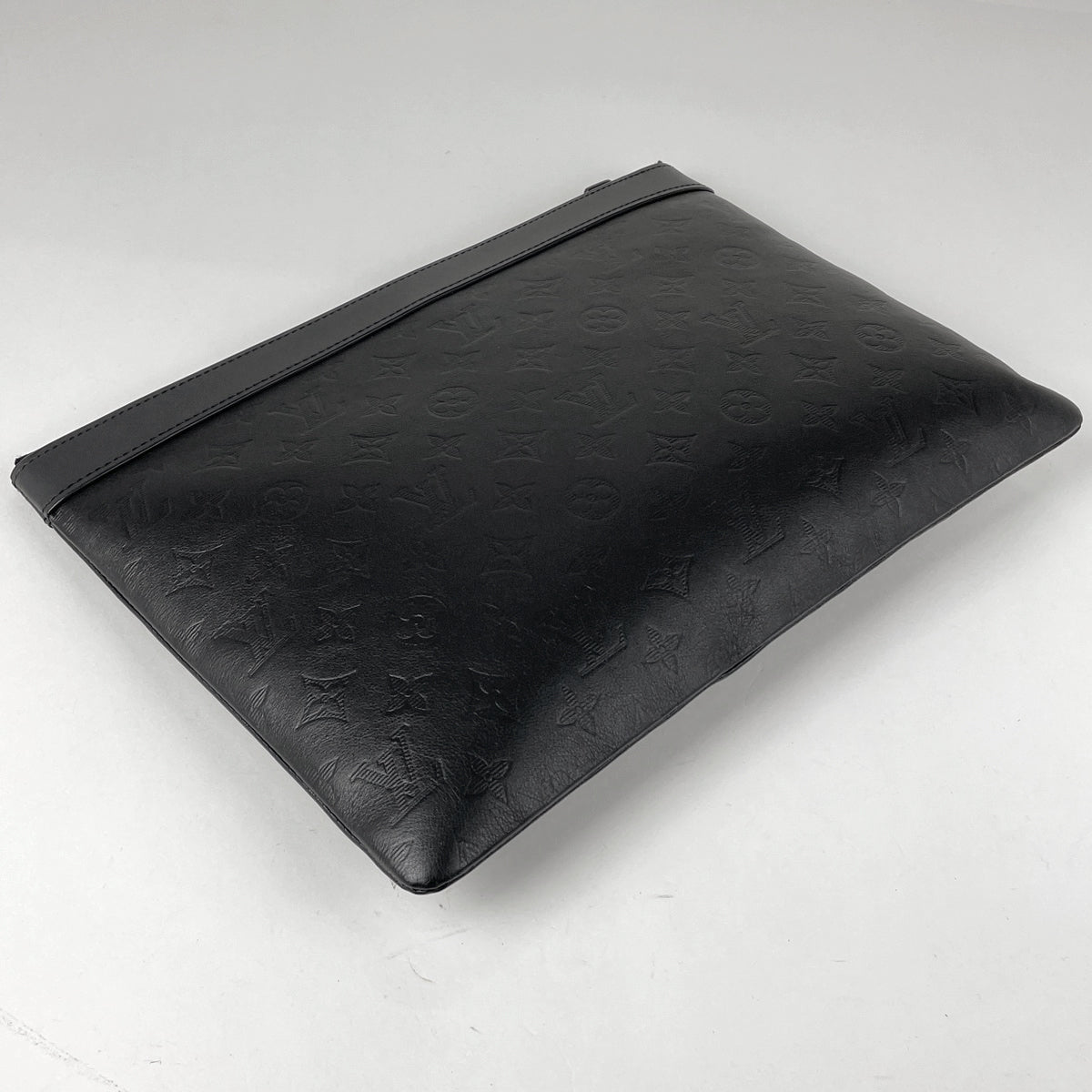 Louis Vuitton Pochette Discovery Monogram Shadow Clutch Bag Black