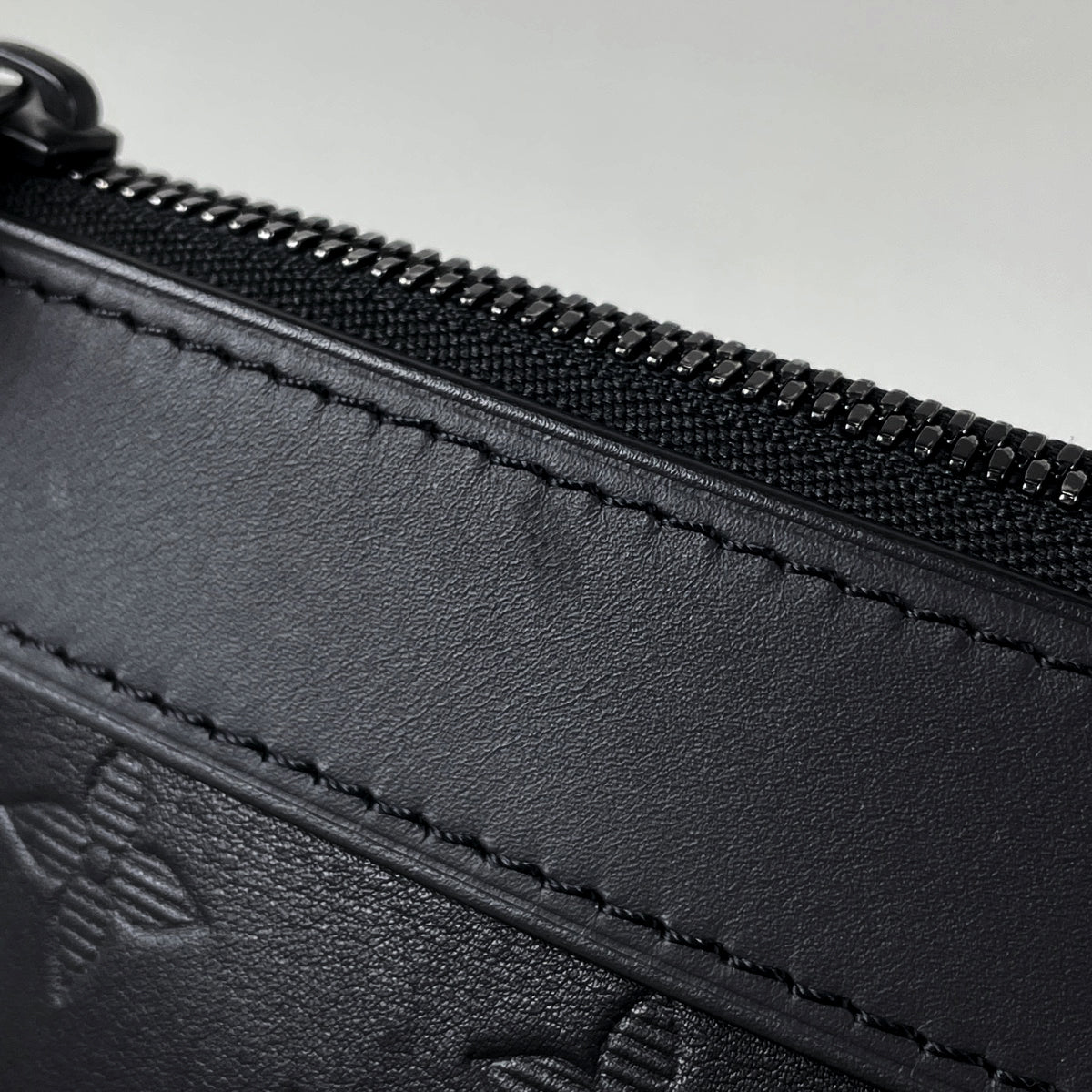 Louis Vuitton Pochette Discovery Monogram Shadow Clutch Bag Black