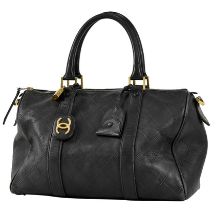 Chanel Bicolore Handbag Mini Boston 2Way Shoulder Bag