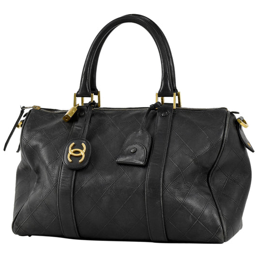 Chanel Bicolore Handbag Mini Boston 2Way Shoulder Bag