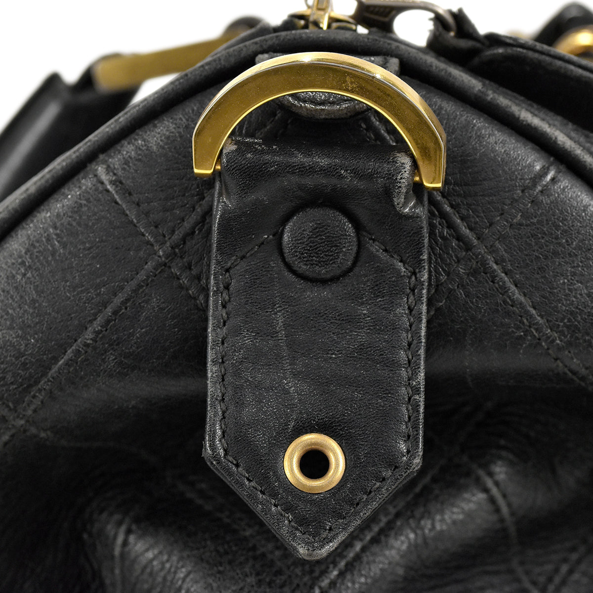 Chanel Bicolore Handbag Mini Boston 2Way Shoulder Bag