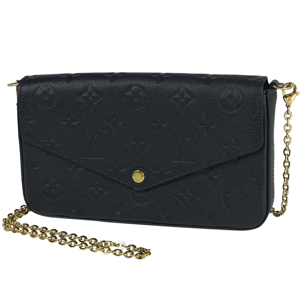 Louis Vuitton Pochette Felicie 2Way Chain Wallet Noir Black