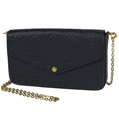 Louis Vuitton Pochette Felicie 2Way Chain Wallet Noir Black