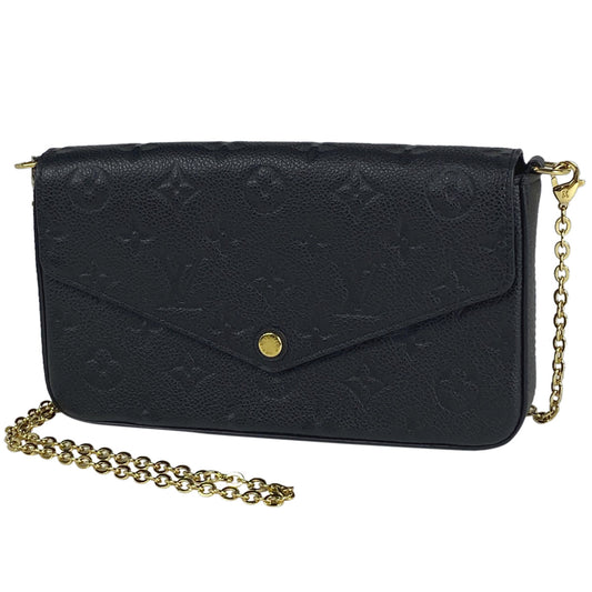 Louis Vuitton Pochette Felicie 2Way Chain Wallet Noir Black