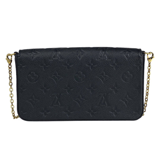 Louis Vuitton Pochette Felicie 2Way Chain Wallet Noir Black