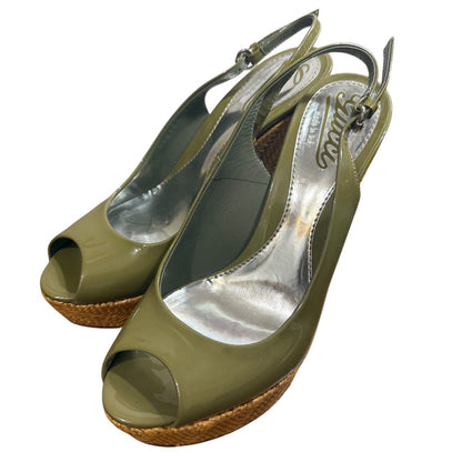 Gucci Patent Leather Wedge Sandals