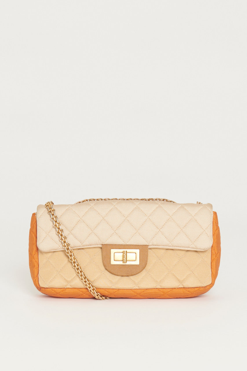 Chanel Tricolour Quilted Grosgrain 2.55 East/West  Flap Bag