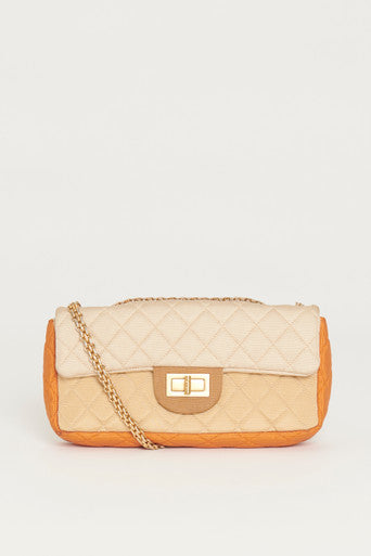 Chanel Tricolour Quilted Grosgrain 2.55 East/West  Flap Bag