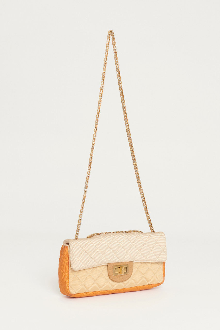 Chanel Tricolour Quilted Grosgrain 2.55 East/West  Flap Bag