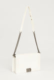 Chanel White Large  Boy Bag With Ruthenium Hardware