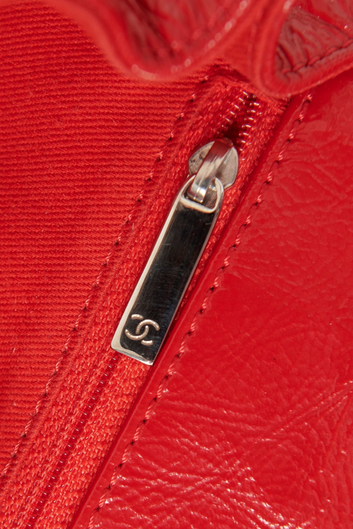 Chanel Red Patent Aged Calfskin  Flap Bag