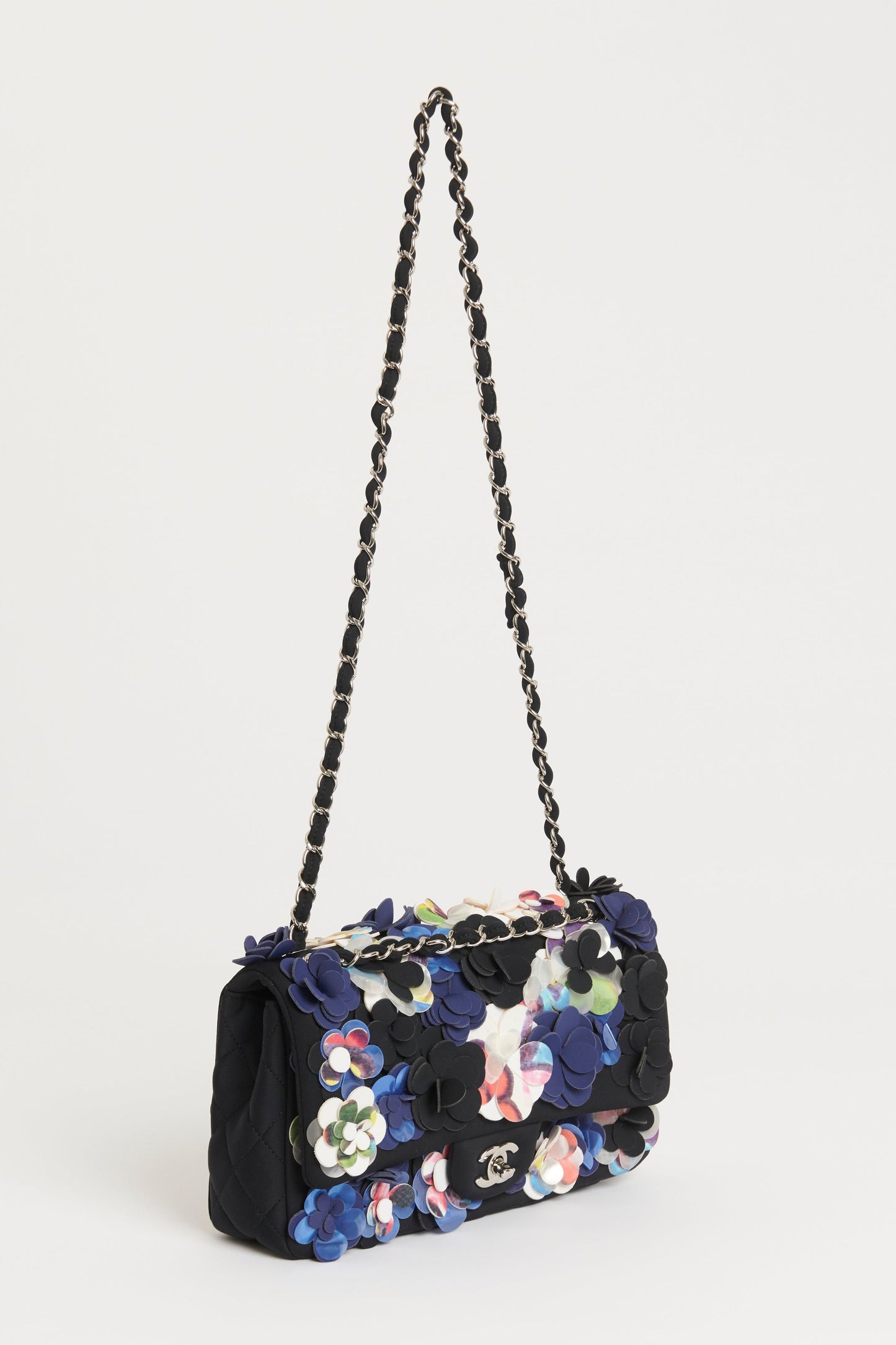 Chanel Navy Satin  Paris/Dubai Flap Bag