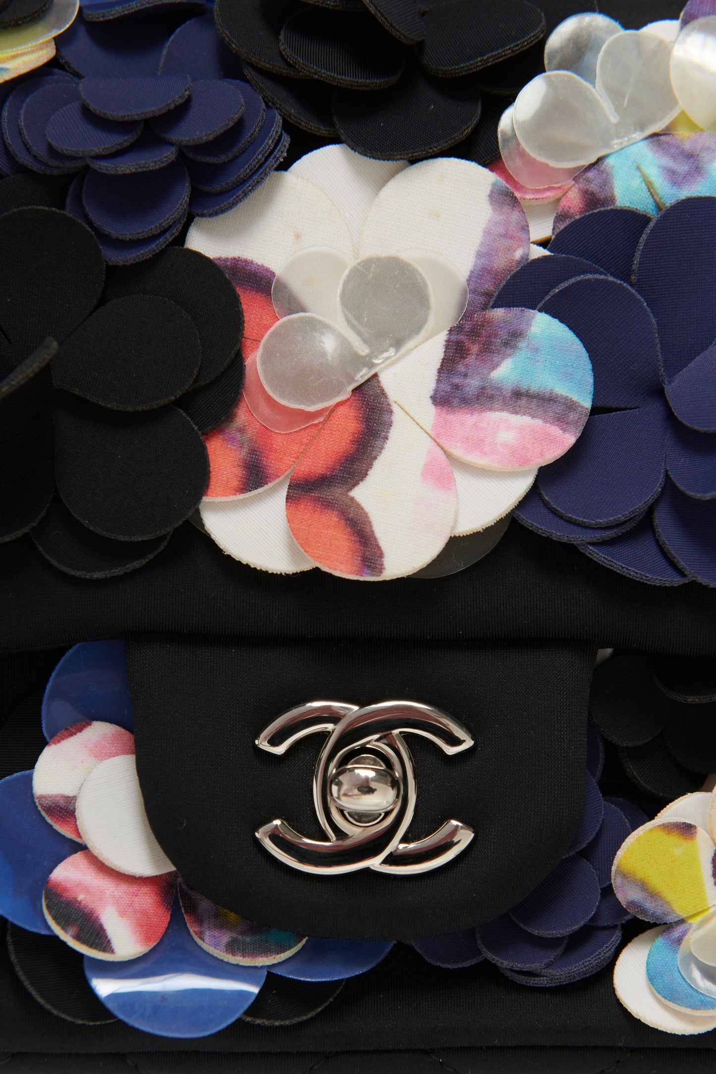 Chanel Navy Satin  Paris/Dubai Flap Bag