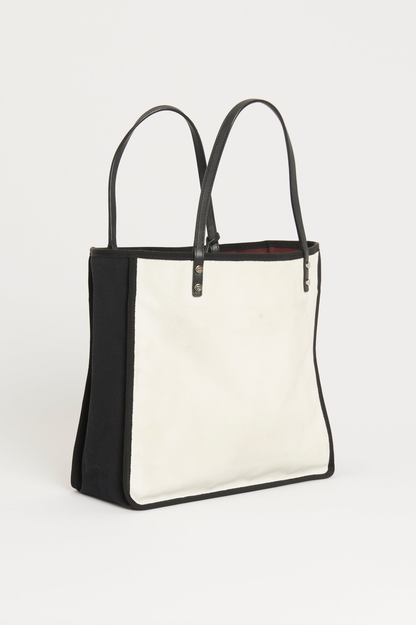Chanel White/Black Canvas 5X5=CC Tote