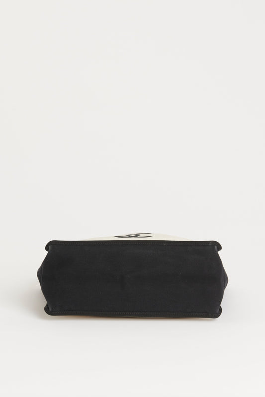 Chanel White/Black Canvas 5X5=CC Tote