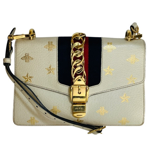 Gucci Sylvie Bee & Star Leather Shoulder Bag