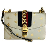 Gucci Sylvie Bee & Star Leather Shoulder Bag