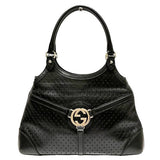 Gucci Interlocking G Punching Leather Handbag