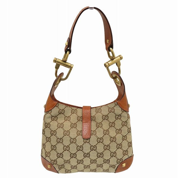 Gucci Jackie Leather Canvas Handbag
