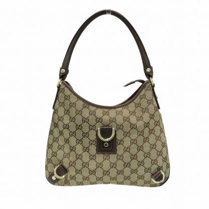 Gucci 130738 Canvas Leather Shoulder Bag