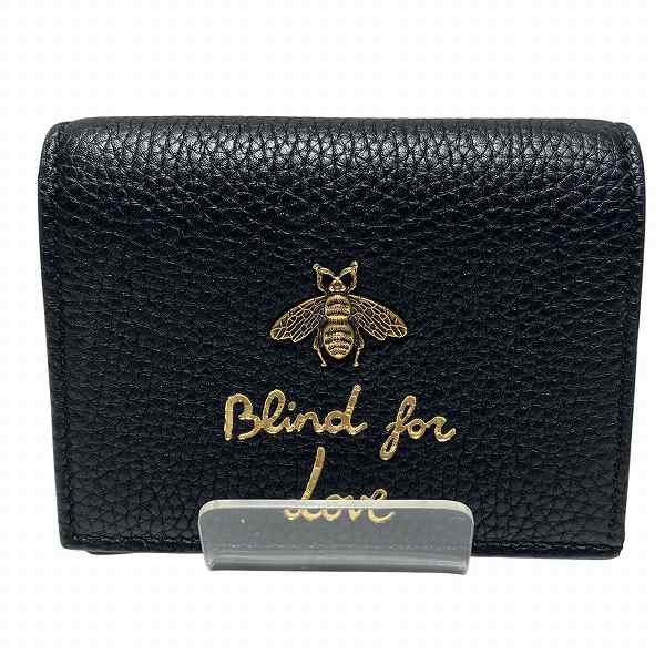 Gucci Bee Motif Leather Compact Wallet