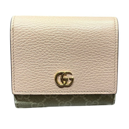 Gucci GG Supreme Double G Medium Wallet PVC Coated Canvas Leather Wallet