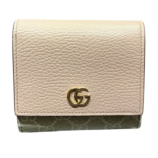 Gucci GG Supreme Double G Medium Wallet PVC Coated Canvas Leather Wallet