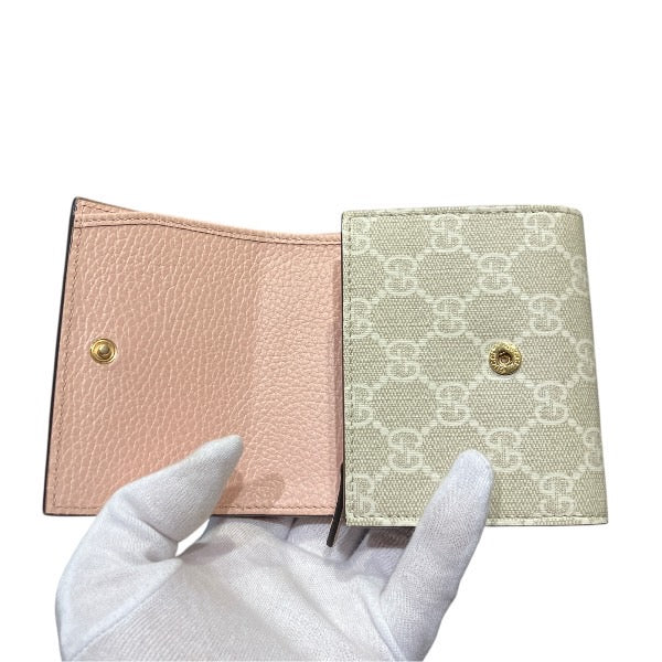 Gucci GG Supreme Double G Medium Wallet PVC Coated Canvas Leather Wallet
