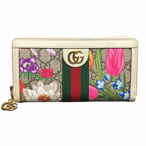 Gucci Ophidia GG Flora Coated Canvas Long Wallet