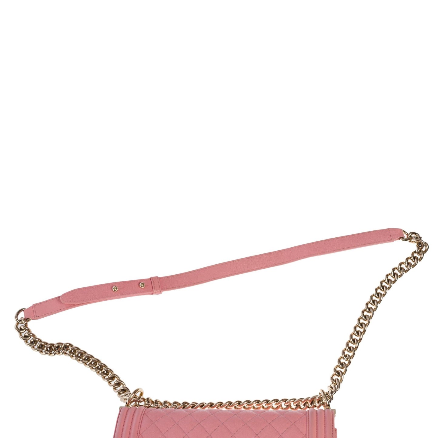 CHANEL Amazing Boy Old medium shoulder bag in Pink caviar quilted leather, SHW