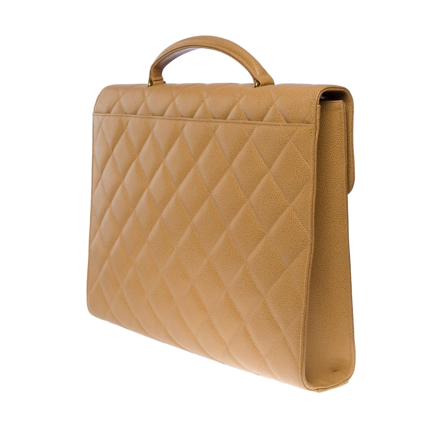 CHANEL Amazing   Briefcase in beige caviar leather, GHW