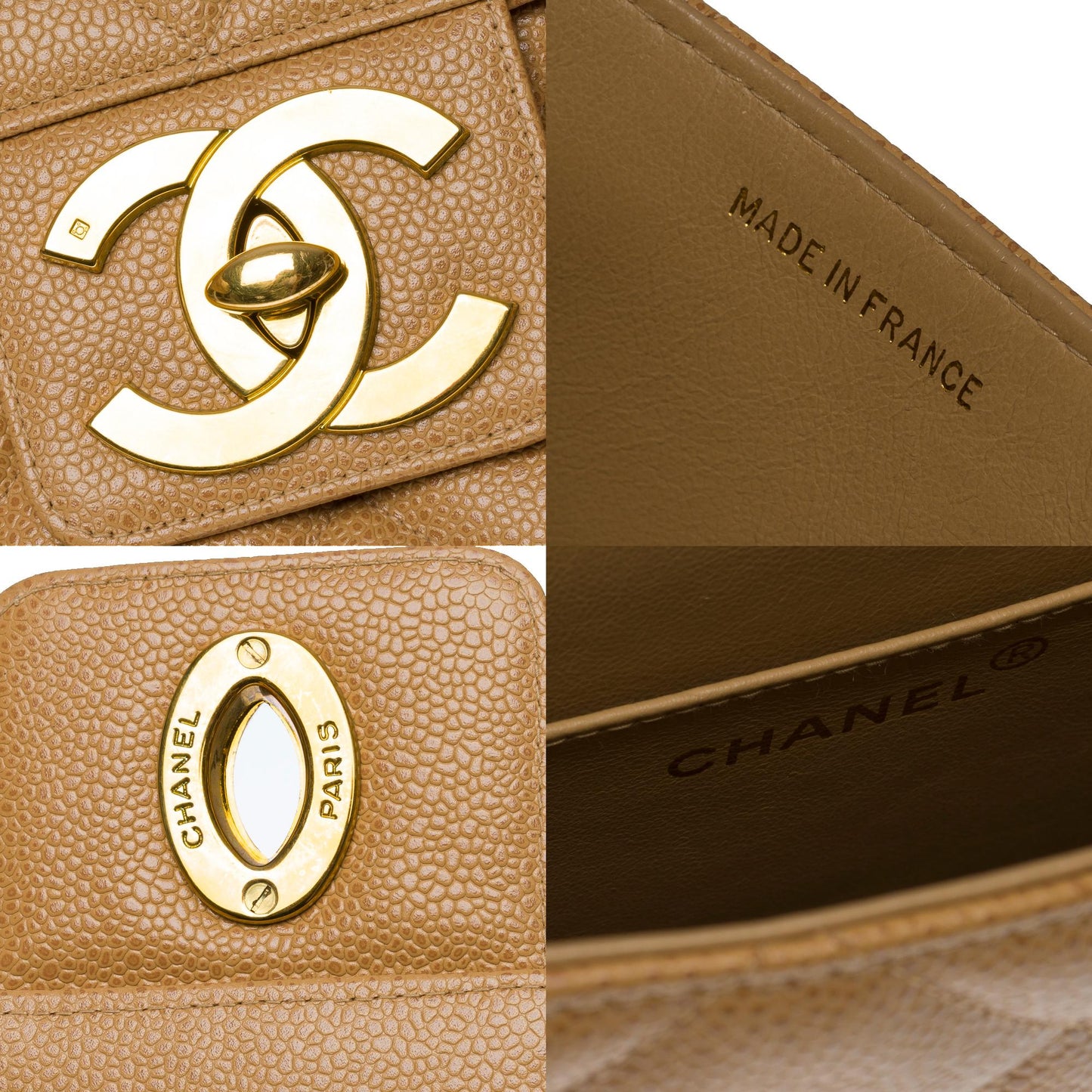 CHANEL Amazing   Briefcase in beige caviar leather, GHW