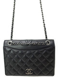 Chanel Matelasse Chain Shoulder Bag Calfskin Black