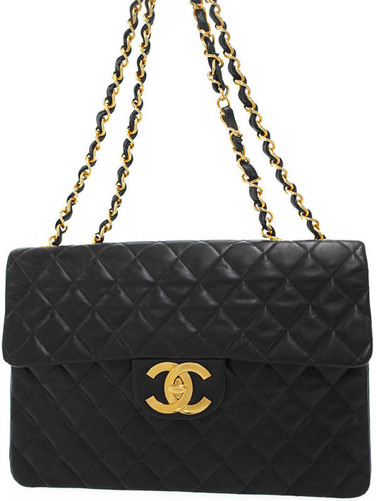 Chanel Deca Matelasse Chain Shoulder Bag Black