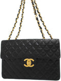 Chanel Deca Matelasse Chain Shoulder Bag Black