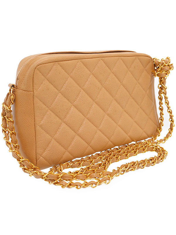 Chanel Matelasse Chain Shoulder Bag Beige