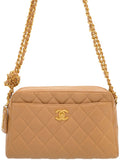 Chanel Matelasse Chain Shoulder Bag Beige
