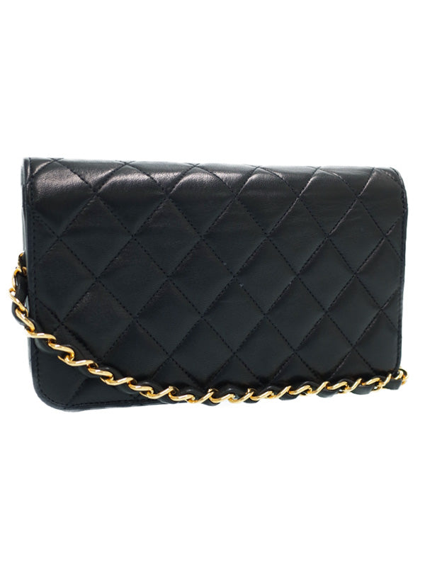 Chanel Mini Matelasse Chain Shoulder Bag Black