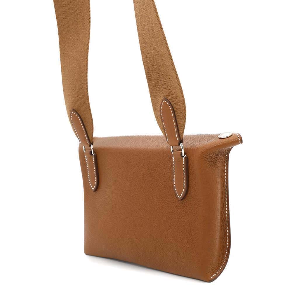 HERMES Videpoches Fauve Barenia Leather Fauve