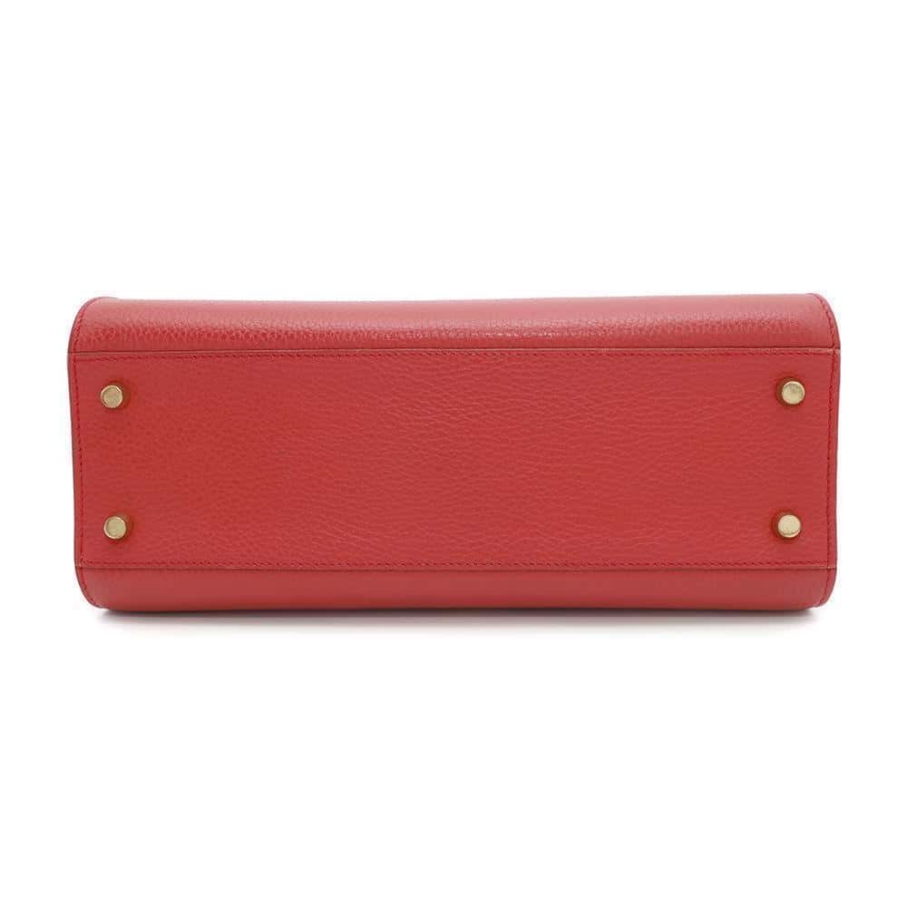 HERMES Kelly Sports Red/Brown Ardennes Leather Size GM
