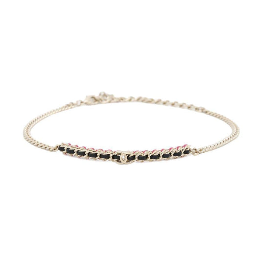 CHANEL CC Logo Choker Black/Pink Metal
