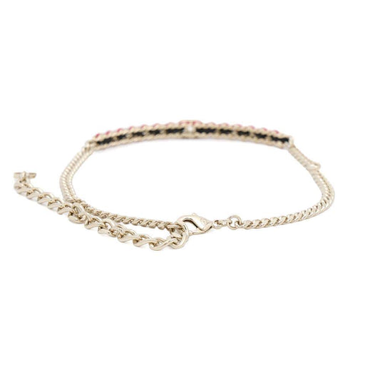 CHANEL CC Logo Choker Black/Pink Metal