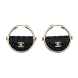 CHANEL CC Logo hoop earrings BlackAB9850 Metal