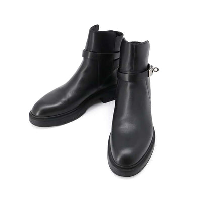HERMES Veo Boots Black Leather Size 39