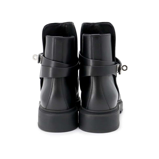 HERMES Veo Boots Black Leather Size 39