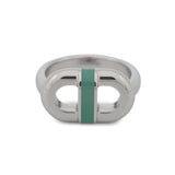 HERMES Mayon Ring Size T60 Malachite Metal Lacquer