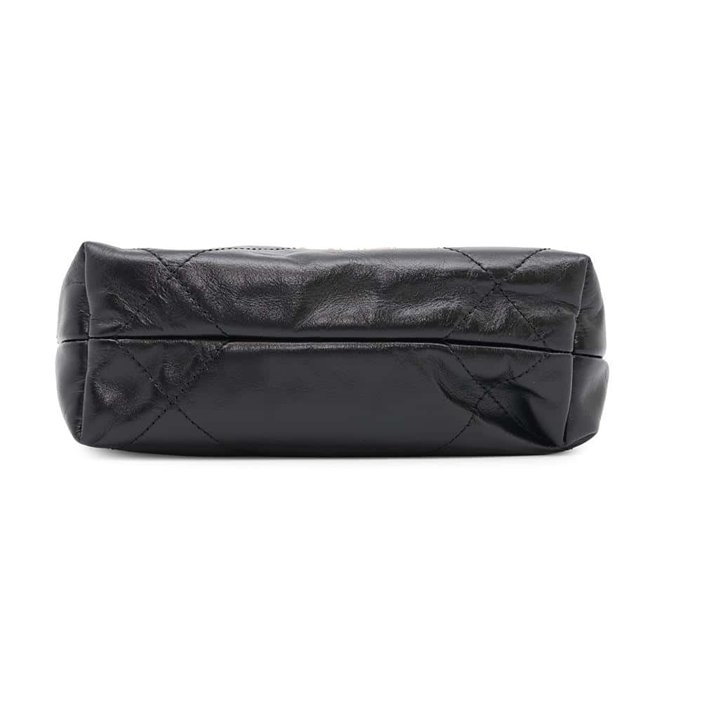 CHANEL CHANEL22 Pearl/Logo Chain 2WAY Shoulder Bag BlackAS3980 Shiny Calf Leather Size Mini