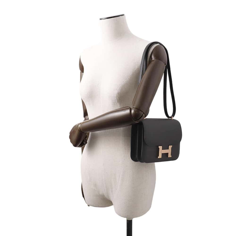 HERMES Constance 3 Miroir Black Epsom Size Mini